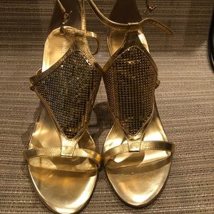 Gold Nine West shoes, never been worn